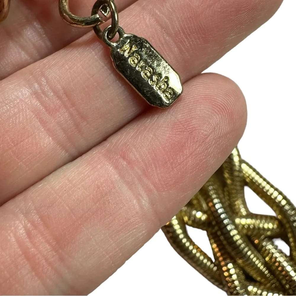 NATASHA: Vintage Necklace Gold Snake Chain Knot Collar Chunky Statement Piece